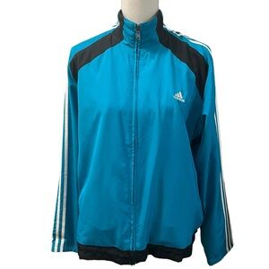*NFS*NWT Adidas Full Zip Racing Stripes Woven Warm Up JacketMeshLiningWomen’s XL